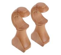 Alasum Supports de Tringle à Rideaux Ensemble pour Montage Mural et Plafond Lot de 2 en Bois Naturel, Base de Fixation 35 Mm Stabilisateur Robuste Compatible Tringle à Fenêtre