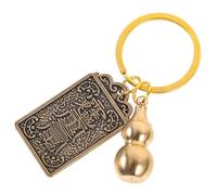 Alasum Taisui Amulet Keychain Antique Brass Gourd Pendant Chinese Style Decorative Key Ring For Bag And Keys