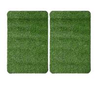 Alasum Tapis de Gazon Artificiel en Polypropylène et Fibre 2pcs Vert Paillasson Lavable Polyvalent pour Chien, pour Extérieur et Patio