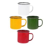 Alasum Tasses Vintage en Émail Lot de 4, Résistantes la Rouille Poignées Antidérapantes, Utilisation Polyvalente pour Boissons Chaudes, Maison, Bureau et Restaurants