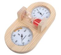 Alasum Thermomètre-hygromètre Analogique pour Sauna 15 Min avec Sablier Rouge, Bois Résistant la Chaleur, Moniteur D’humidité Précis, Accessoire Spa et Hammam pour Maison et Hôtel
