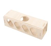 Alasum Tunnel pour Petits Animaux en Bois Beige, Cachette Multi-usages pour Hamster et Cobayes, Jouet Amusant Qui Occupe Vos Rongeurs Leur Habitat