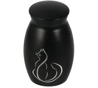 Alasum Urne Cinéraire Acier Inoxydable pour Animaux de Compagnie Motif Chaton avec Couvercle à Vis Noir Cercueil Commémoratif