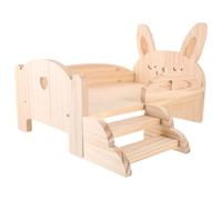 Alasum Wood Hamster Bed with Climbing Ladder Stable Wooden Platform for Small Pets Guinea Pigs Chinchillas Indoor Cage Accessory