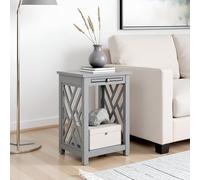 Alaterre Furniture Coventry Table d'appoint en Bois avec Plateau extractible, étagère inférieure et Panneaux latéraux carrés Ouverts, Assemblage Facile, Table d'appoint compacte avec Rangement pour