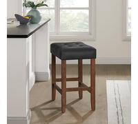 Alaterre Furniture Madison Tabouret de bar de 63,5 cm avec siège en similicuir - Tabouret de comptoir pour îlot de cuisine ou de bar - Tabourets de bar dos nu (noyer/noir)