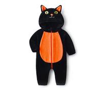 Alaurbeauty Costume de chat noir pour tout-petit - Combinaison mignonne à capuche - Fermeture éclair - Combinaison de neige pour nourrisson garçon et fille - Vêtements d'hiver chauds 0-3T, Orange, 18