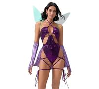 Alaurbeauty Costume Winx Club pour Femme - Flore, Stella, Musa, Layla Aisha - Déguisement pour Film, Séries, Fête, Carnaval, Halloween (Violet)