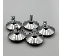 Alaviitsi Lot de 5 roues de rechange pour chaise de bureau - 5,1 cm - Butée de roue coulissante réglable - Roue de chaise de bureau fixe (argent)