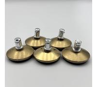Alaviitsi Lot de 5 roues de rechange pour chaise de bureau - 5,1 cm - Butée de roue coulissante réglable - Roue de chaise de bureau fixe (doré)