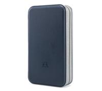 alavisxf xx Étui de rangement pour CD, 96 compartiments en plastique rigide, étui de rangement portable à fermeture éclair, organiseur de CD DVD pour voiture, maison, voyage (96 capacités, bleu foncé)