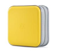 alavisxf xx Étui pour CD, 48 DVD en plastique rigide portable avec fermeture éclair pour voiture, maison, voyage (jaune, 48 capacités)