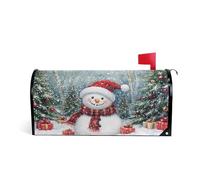 ALAZA Bonhomme de neige d'hiver Merry Christmas Tree01 - Couverture magnétique pour boîte aux lettres - Décoration de jardin, cour, maison - Taille standard - 45,7 x 52,8 cm