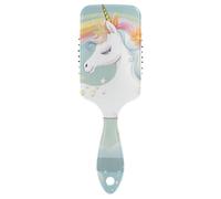 ALAZA Brosse à cheveux Paddle pour femmes et enfants, mignonne licorne arc-en-ciel Gairls Brosse à cheveux démêlante à coussin d'air pour cheveux longs, épais, bouclés et ondulés