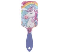 ALAZA Brosse à cheveux palette pour femmes et enfants, licorne et fleurs, nuages, Gairls Brosse à cheveux démêlante à coussin d'air pour cheveux longs, épais, bouclés et ondulés