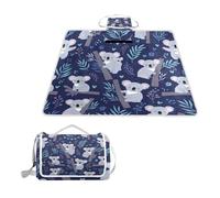 ALAZA Couverture de pique-nique rectangulaire imperméable, motif ours koala, tapis d'intérieur pliable pour voyage, randonnée, camping, parc, 150 cm x 145 cm