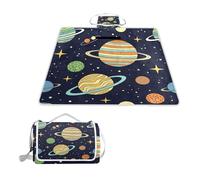 ALAZA Couverture de pique-nique rectangulaire imperméable, planète, système solaire, tapis d'intérieur pliable pour voyage, randonnée, camping, parc, 150 cm x 145 cm
