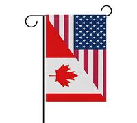 ALAZA Double Face USA Canada amitié Combinaison d'une journée commémorative Polyester Maison Jardin Drapeau Bannière 12 x 18/71,1 x 101,6 cm fête de Mariage Tous Les Temps Moderne 12x18 Multi14-