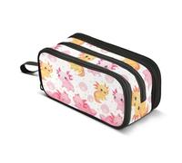 ALAZA Grande trousse à crayons en forme de coquillage de salamandre et d'étoiles pour filles, garçons, adultes, école, bureau