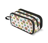 ALAZA Grande trousse à crayons, grande capacité, 3 compartiments, escargot mignon, fournitures scolaires, fournitures de bureau, papeterie, trousse de maquillage, organisateur de rangement pour