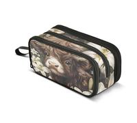 ALAZA Grande trousse à crayons Highland Cattle Lily Flower pour filles, garçons, adultes, école, bureau