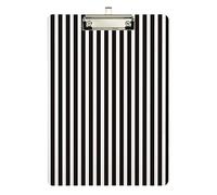 ALAZA Presse-papiers à rayures noires et blanches pour enfants, étudiants, femmes, hommes, pinces en plastique à profil bas, 22,9 x 31,8 cm, pince argentée, multicolore