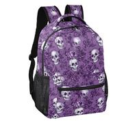 ALAZA Sac à dos pour enfants, cartable, crânes, squelettes, surf, grande capacité, sac à dos pour étudiants, sac à dos pour garçons et filles, Skull A12274, M, Skull A12274