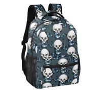ALAZA Sac à dos pour enfants, cartable, crânes, squelettes, surf, grande capacité, sac à dos pour étudiants, sac à dos pour garçons et filles, Skull Th0052, M, Skull TH0052