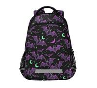 ALAZA Sac à dos pour ordinateur portable avec sangle de poitrine - Chauve-souris gothique - Sac à dos d'école, de voyage et de randonnée - Pour garçons, filles, adolescents et adultes, Bats A8890, One