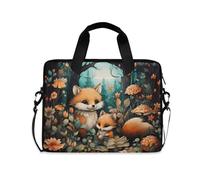 ALAZA Sac pour ordinateur portable de 40,6 à 15,6 pouces, motif paon et fleurs, sac pour ordinateur portable de 40,6 cm, sac fourre-tout pour femme, homme, étudiant, travail, voyage, bandoulière, Fox