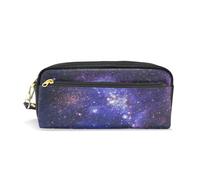 ALAZA Trousse à crayons, violet ciel nocturne, trousse de maquillage portefeuille grande capacité étanche avec fermeture éclair, plusieurs compartiments pour étudiants, femmes, filles, Nuit R874,