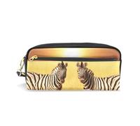 ALAZA Trousse à crayons, zèbre africain, soleil, trousse de maquillage portefeuille grande capacité, étanche, fermeture éclair, plusieurs compartiments pour étudiants, femmes, filles, Zebra R770,
