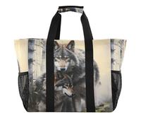 ALAZA Two Wolf Huge Starry Night Sac fourre-tout étanche pour la plage, Multi05