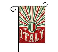 ALAZA Vintage Vieux Drapeau Italien Polyester Garden Drapeau Maison Banner 30,5 x 45,7 cm, Deux Face Welcome Yard Drapeau Décoration pour fête de Mariage Home Decor 12x18(in) Multicolore