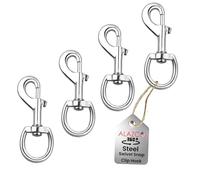 Alazco de qualité supérieure 7,6 cm par 3/20,3 cm 31,8 kilogram rond en acier Mousqueton Boulon à œil pivotant, plaqué nickel, AZ4SH