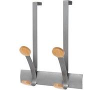 Alba 2 bi-pateres de porte - coloris gris metal et bois clair Gris G