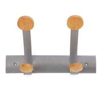 Alba 2 bi-pateres murales - coloris gris metal et bois clair Gris G