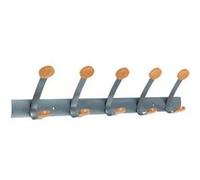 Alba 5 bi-pateres murales a visser - coloris gris metal et bois clair Gris G