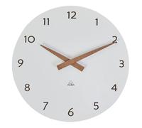 ALBA Horloge Murale - Bois -Quartz - Silencieuse - Précieuse - Look Moderne et Epuré - Blanc HORMILENA BC 31 cm