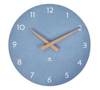 ALBA Horloge Murale - Bois -Quartz - Silencieuse - Précieuse - Look Moderne et Epuré - Bleu