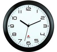 Horloge murale à quartz, cadre en ABS noir Ø 30 cm