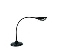 Lampe à LEDS Arum en ABS Noir - Tête 17 cm, 1Bras flexible L49 cm et Socle D18 cm