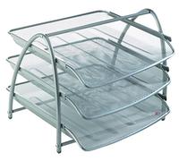 Alba MESHTRAY3 M Set de 3 Corbeilles Françaises Coulissantes en Métal Mesh Gris Métal