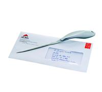 Alba Ouvre lettres OULCUTM gris métal avec prise en main coudée - L 24 cm