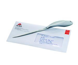 Alba Ouvre lettres OULCUTM gris métal avec prise en main coudée - L 24 cm