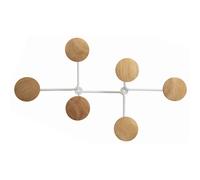 Alba Patère murale Design 6 patères - Bois et métal Blanc
