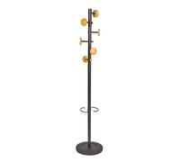 ALBA PMMUSIC N Porte-Manteau, Acier, Noir/Bois Clair, Moyen