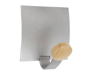 Alba PMV1MAG 1 double patères Magnétique Gris Metal Et Bois Clair