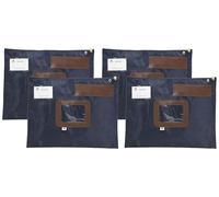ALBA - Pochette de Caisse - POPLAT B - Bleu - Nylon Imperméable - 42 x 32 cm - Courrier et Navette (Lot de 4)