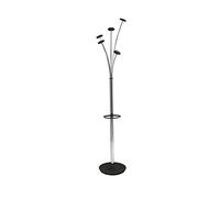 ALBA Portemanteau TIMBY 8 Patères - Ø 35,5 x H 175 cm-Bois clair et alu chromé